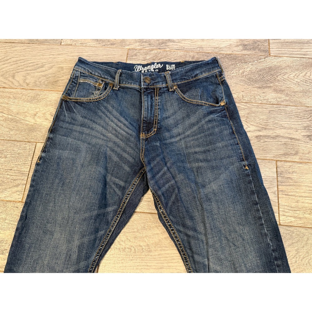 Wrangler Retro Slim Boot Jeans 32x32 Mens 32 x 32 Bootcut Western Denim - Picture 6 of 11